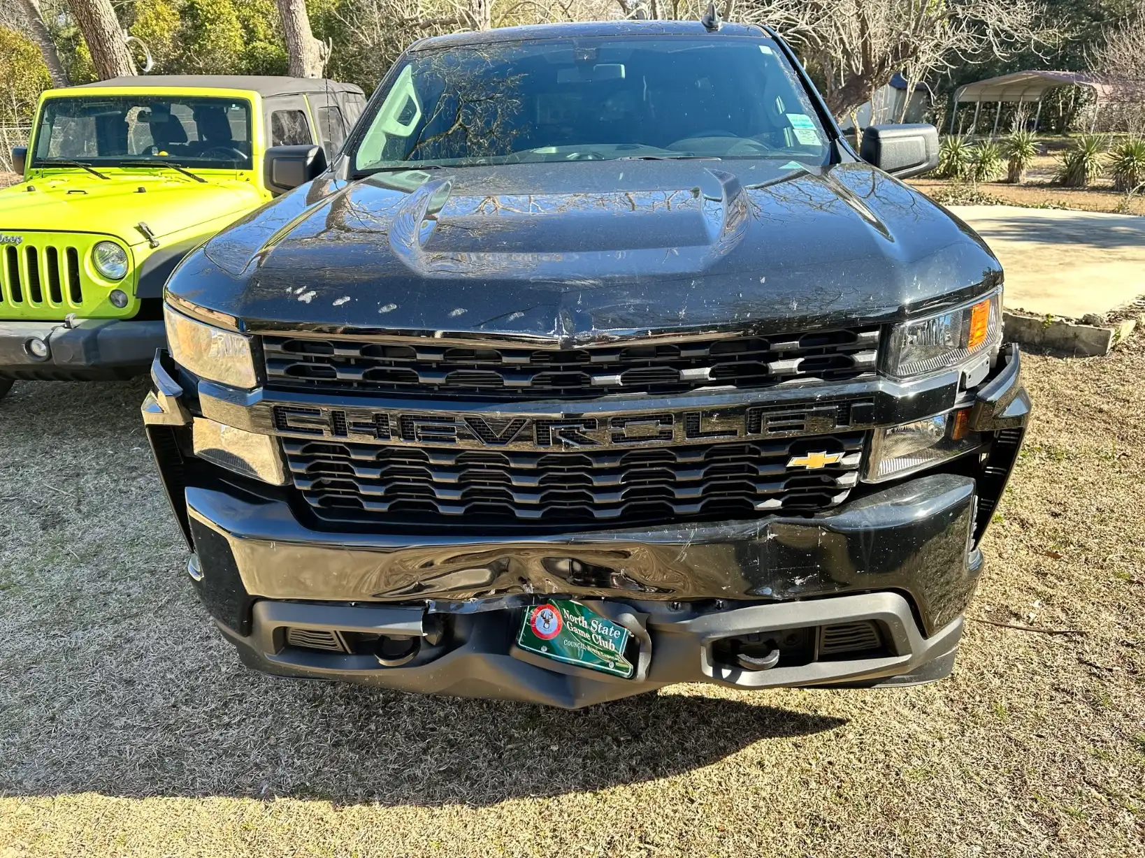 Before front end damage on a Chevy Silverado